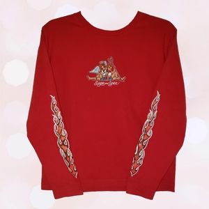 SOLD So Fly vintage 2000 Sugar and Spice angel girl devil girl flame shirt